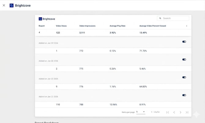 brightcove report